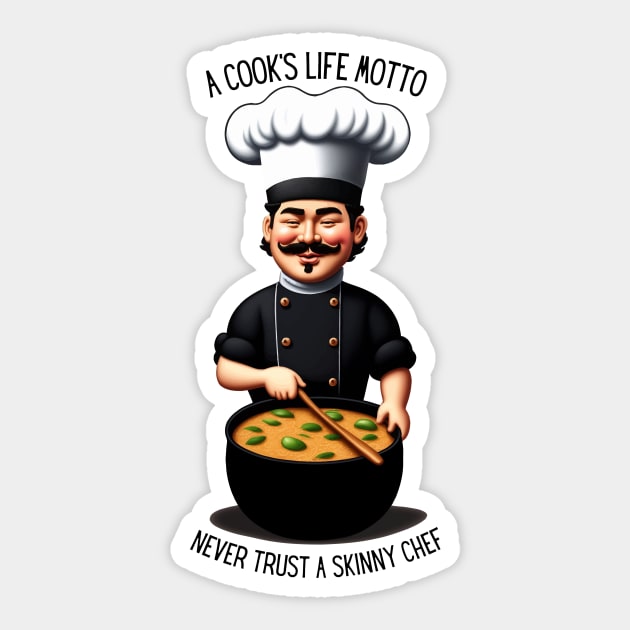 Funny Chef Sayings A cooks life motto Sticker by amithachapa